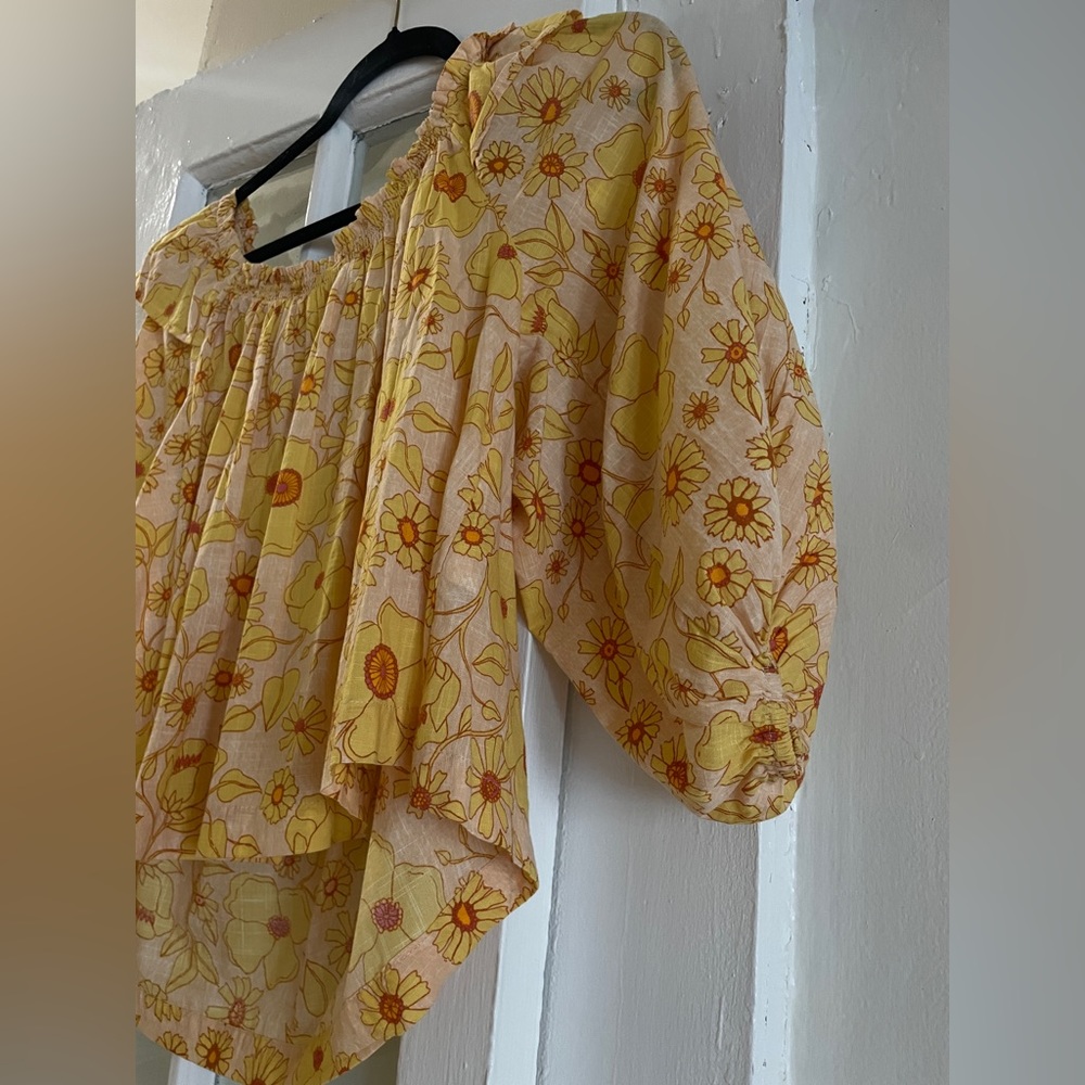 Free People Off Shoulder Floral Top